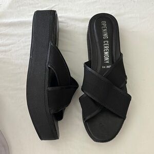 OPENING CEREMONY Cross Strap Platform Slide Sandals